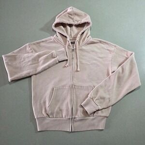 SO The Favorite Full-Zip Hoodie Pink Womens Small Casual Fleece Sweatshirt